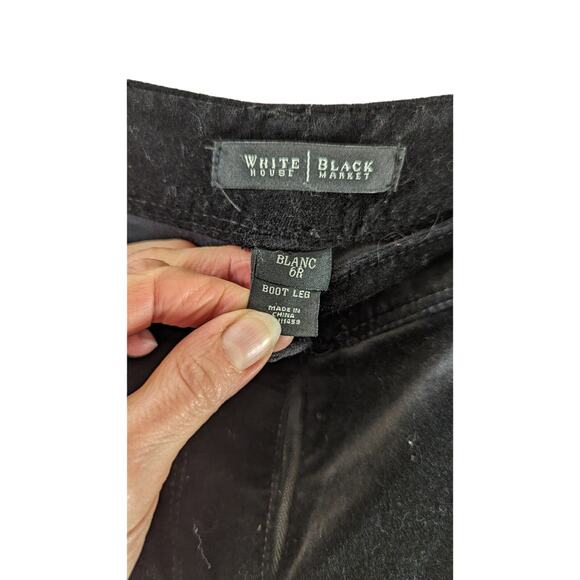 White House Black Market 6 R Black Velvet bootleg pants - Picture 3 of 12